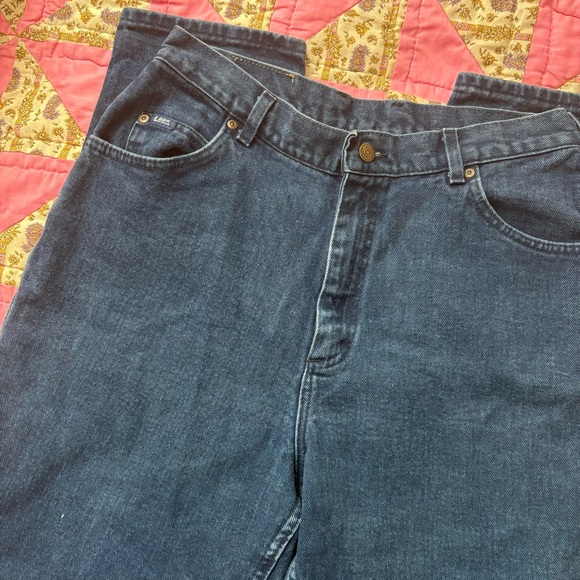 Vintage 80s Lee Overdyed Blue Highwaisted Mom Jeans 32” Waist - Picture 6 of 9